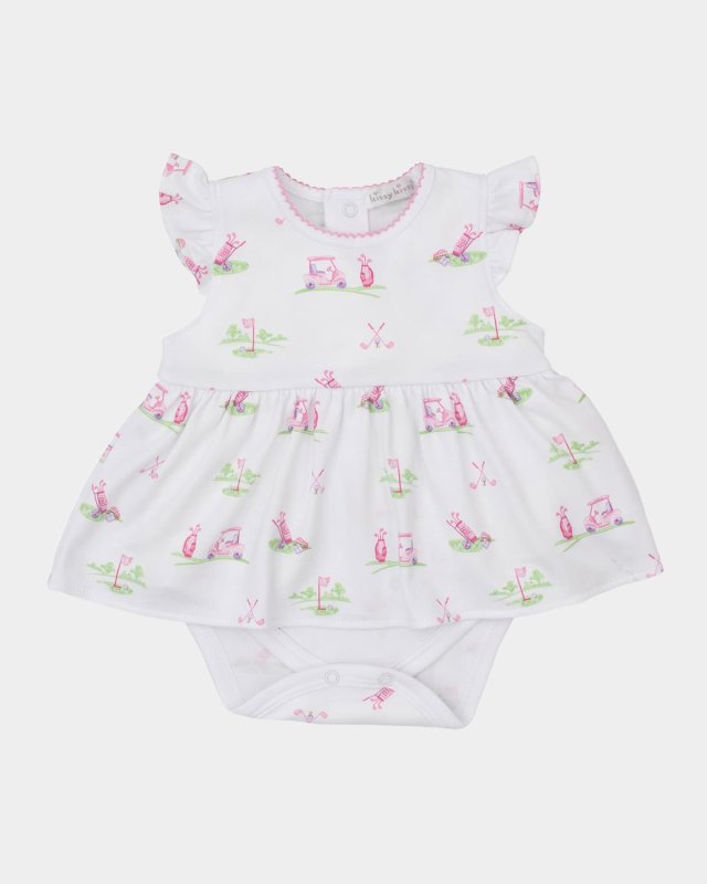Girl's Fairway Foursome Bodysuit Dress & Hat Set, Size 0M-18